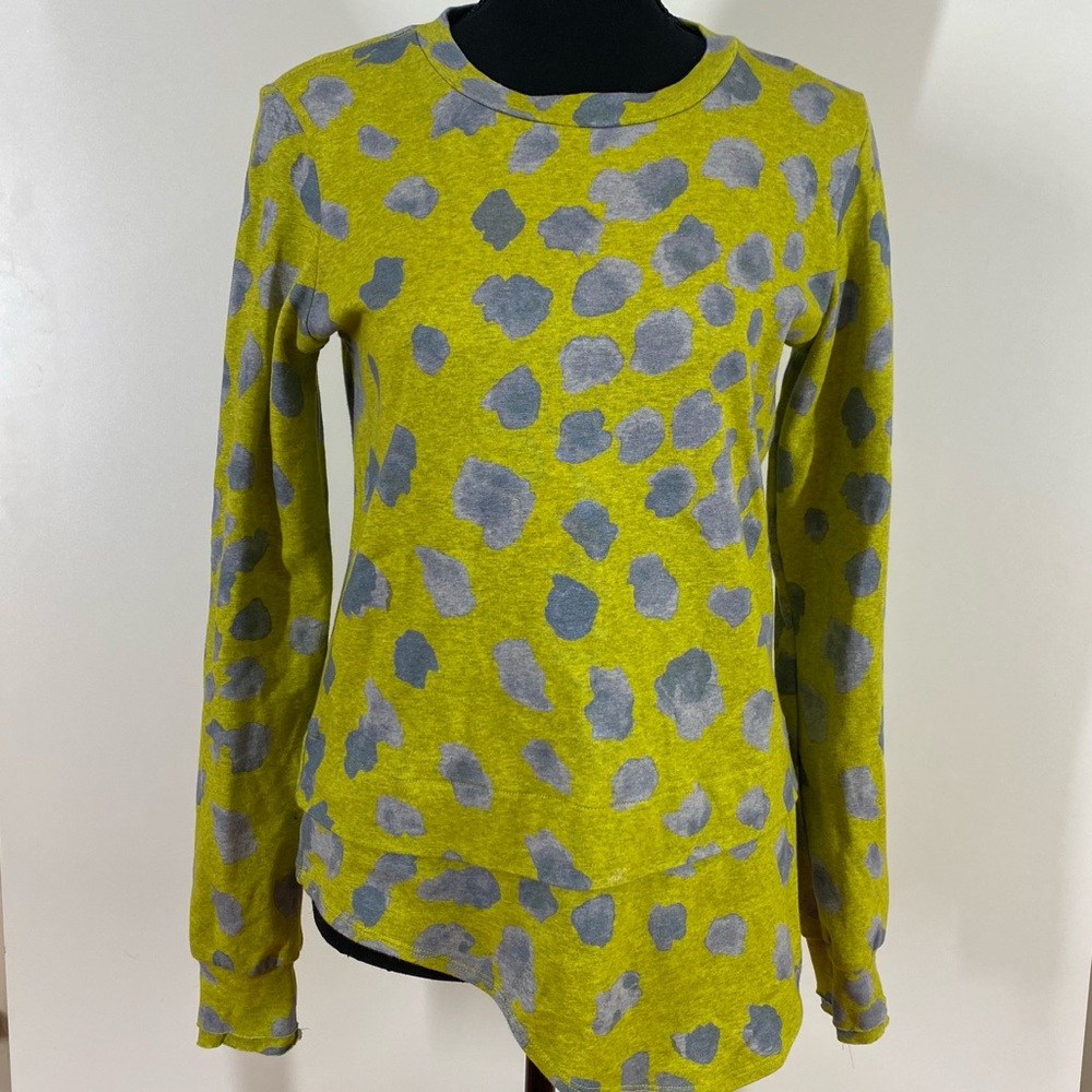 The Kit Asymmetrical Green/Gray Lightweight Sweatshirt size XS
